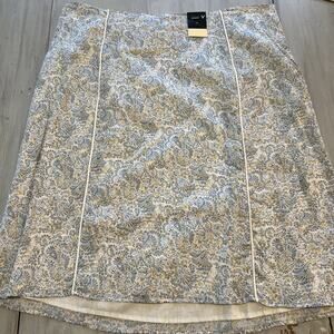 NWT Venezia Blue White Floral Paisley Cottage Core Milkmaid Skirt Sz 16 Y2K